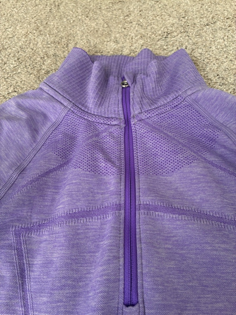Purple and blue girls athletic long sleeve top